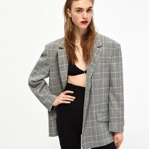 Zara Studio Oversized Checked Blazer